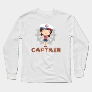 Captain girl (brown) Long Sleeve T-Shirt